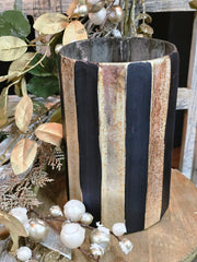 vase :: ebony & gold vase